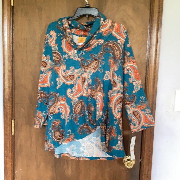 Ruby Rd. Paisley print pullover top with stretch size 2X - Picture 11 of 17